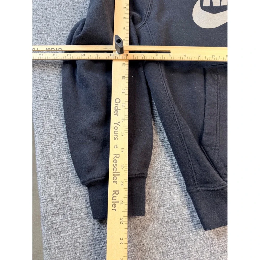 Nike Mens Size M Black Cotton Fleece Graphic Logo‎ Pullover Hoodie Sweatshirt